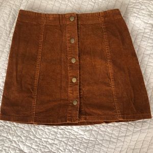 Burnt orange corduroy skirt